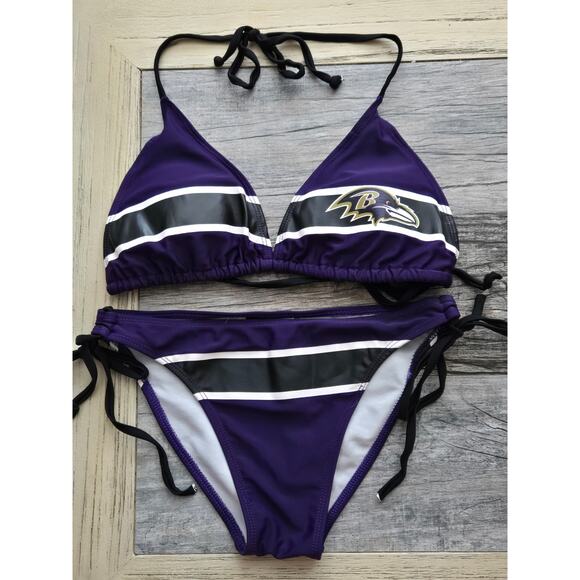 Cute Team Apparel Women's Baltimore Ravens 2 PC Bikini, Bathing Suit, Small/Med - Picture 1 of 7